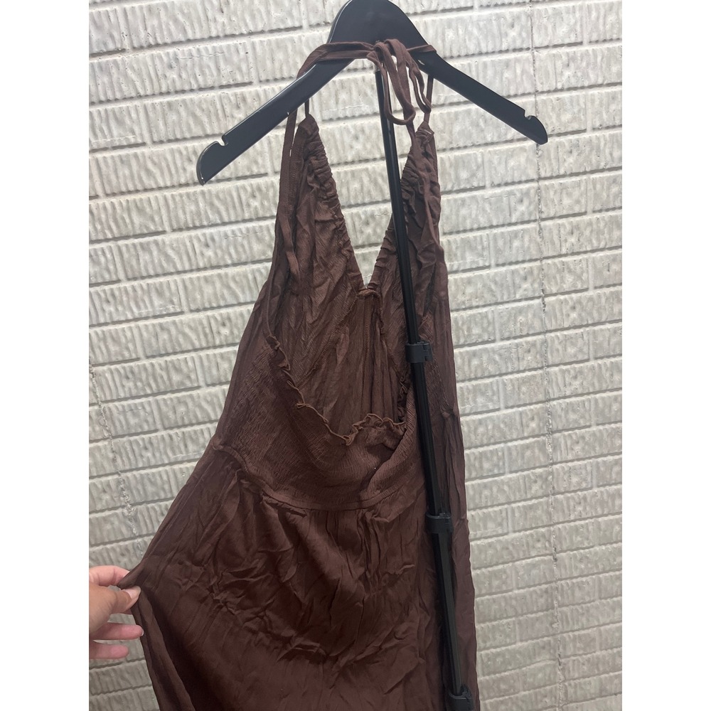 Cupshe Brown Halter Harem Jumpsuit Boho Wide Leg Pockets XL New - Picture 3 of 5